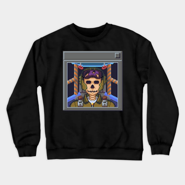 Skeletal Pilot Crewneck Sweatshirt by ThrallOfTime